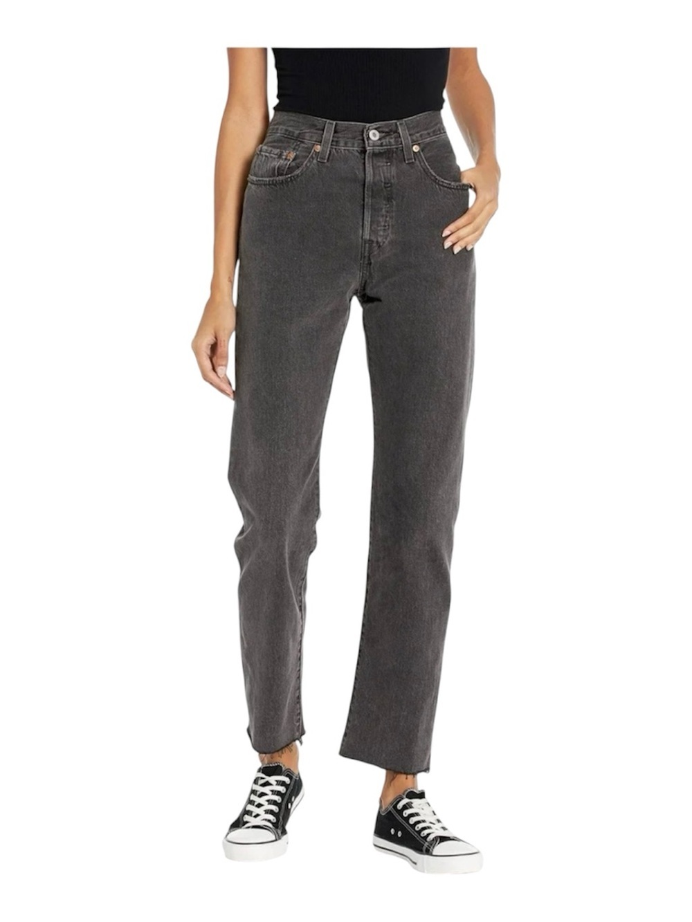 Levi's 501 Women's Straight-Leg Jeans in Charcoal Gray